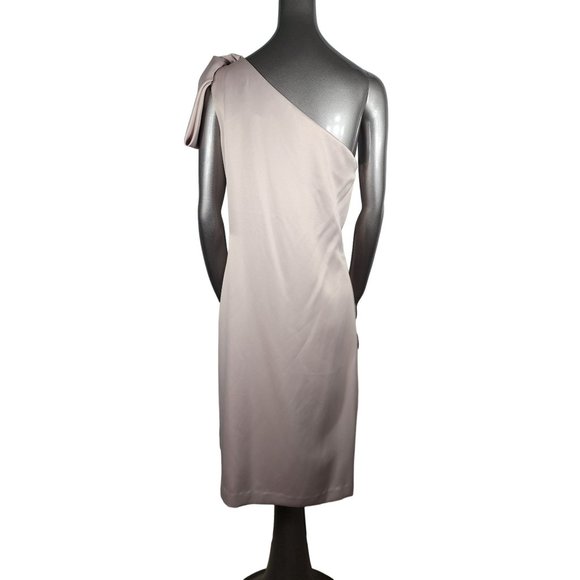 Lela Rose NWT One Shoulder Dress Bow Sand Party Wedding 12 - Picture 4 of 5